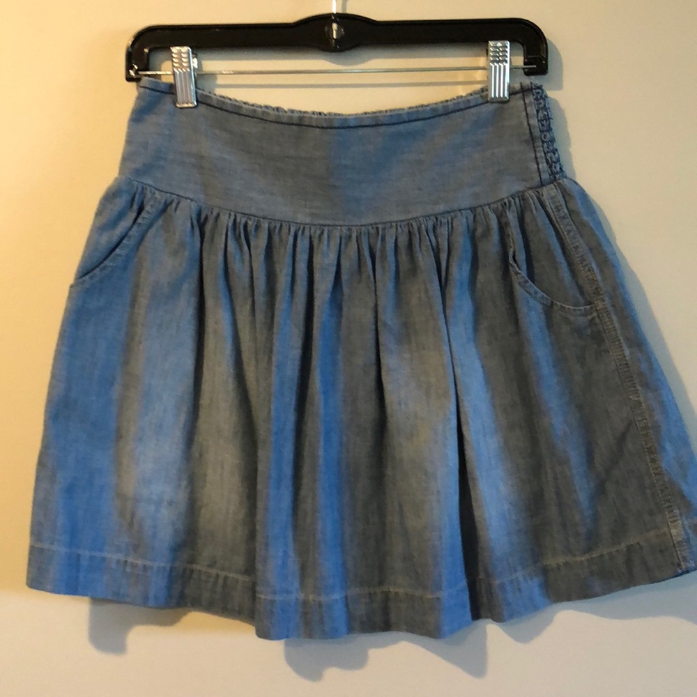 Chambray mini a-line skirt